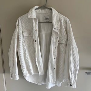 Zara White Corduroy Shacket
